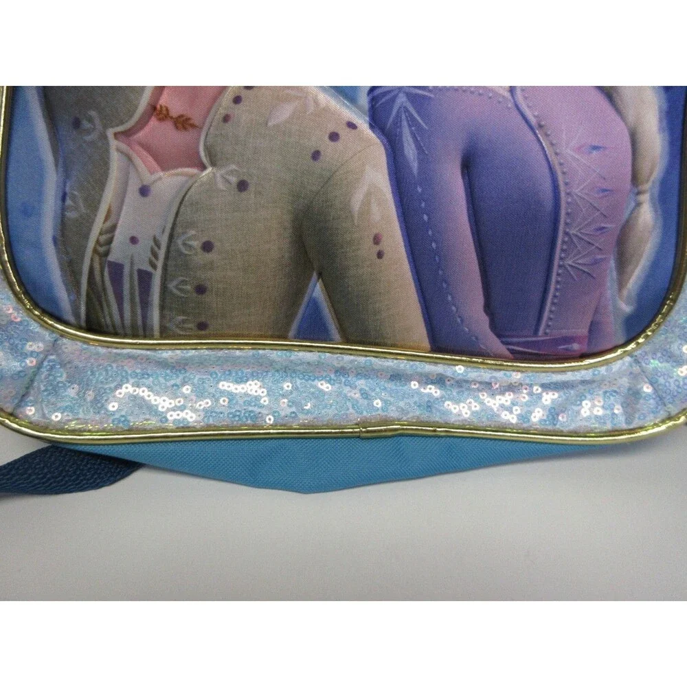 Disney Frozen II Backpack  Anna & Elsa Blue Sparkle School Laptop Bookbag Kids